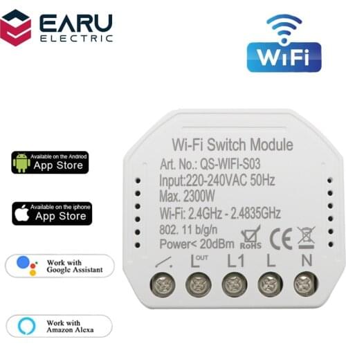 1/2 Way Wifi Smart Light Switch Diy Breaker Automation Module by Smart Life Tuya APP Remote Control Works with Alexa Google Home