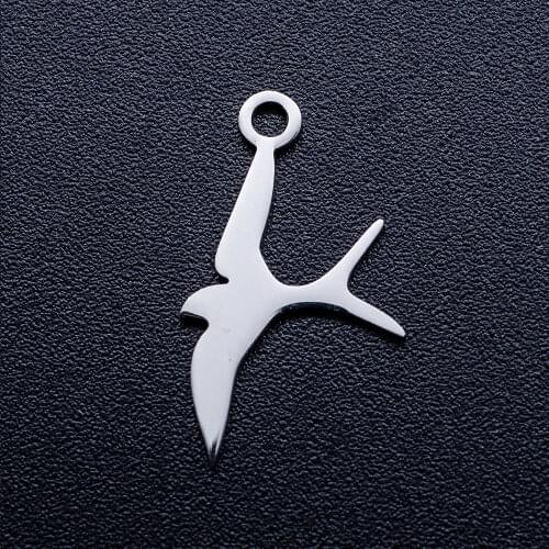 10pcs/lot Swallow Bird DIY Jewelry Charms Wholesale 100% Stainless Steel Never Tarnish Pendants Pendant Accessories Dropshipping