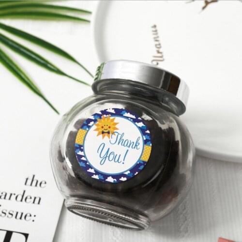 120pcs/lot cute blue round thank you envelope baking multifunctional school stationery sticker seal