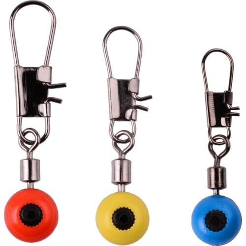 20pcs/lot Fishing Line Hook Swivels Shank Clip Connector Interlock Snap Sea Space Beans Lure Fishing Hooks Connector Swivel