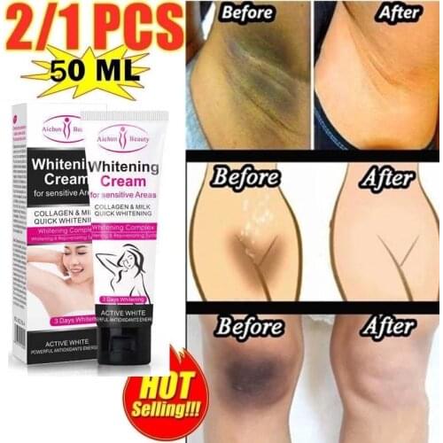 3 Days Armpit Whitening Cream Skin Lightening Bleaching Cream For Underarm Dark Skin Legs Knees Whitening Intimate Body Lotion