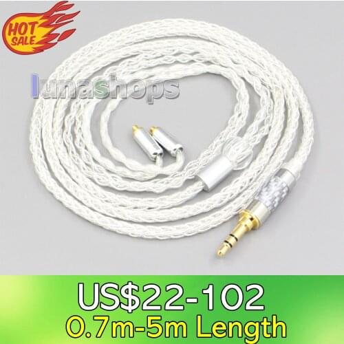 LN006576 3.5mm 2.5mm 4.4mm XLR 8 Core Silver Plated OCC Earphone Cable For Shure se535 se846 Se425 Se315 Se215 MMCX