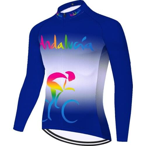 Andalucia Summer Spirng Homme Manga Larga Jersey Malliot 2021 Camiseta Masculino Maglia Ciclismo Maillot Ciclismo Hombre
