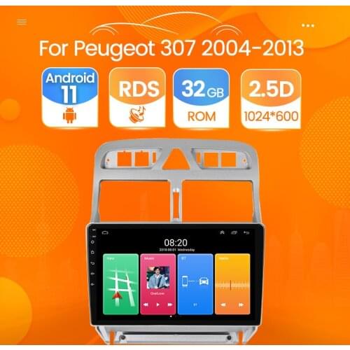 2din 2G RAM 32G ROM Android 11 Car Multimedia Player for Peugeot 307 307CC 307SW 2002-2013 Car Radio Navigation GPS Auto Radio