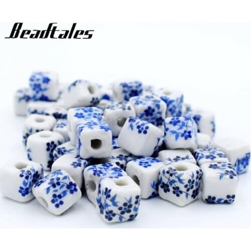 Beadtales 20pcs/lot 8*8mm Square Shape Ceramics Beads 5 Colors Spacer Bead For Diy Bracelet Necklace Jewelry Making Accessories