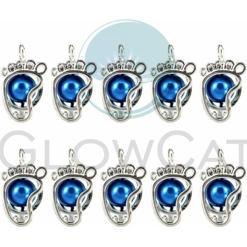 Copper Baby Foot Beads Cage Locket Pendant Essential Oil Diffuser Stone Pearl Cage 10x K1126