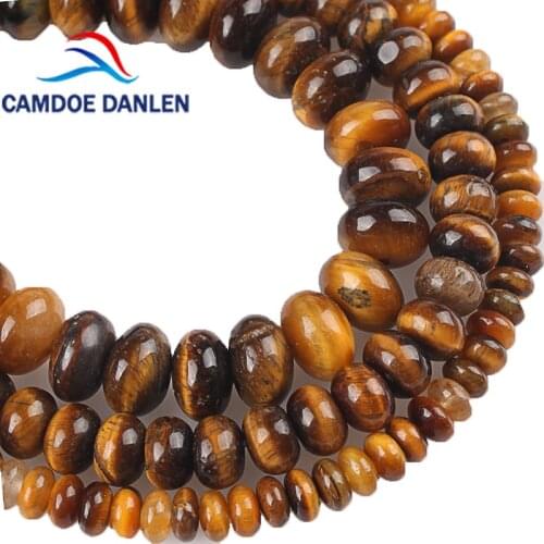 Natural Stone Spacer Beads Yellow Tiger Eye Stone Beads 4 6 8mm For Necklace Bracelet Jewelry Making