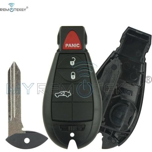 Remtekey #2 fobik key cover M3N5WY783X 3 button with panic car replacement shell for Chrysler Dodge Jeep remote key case