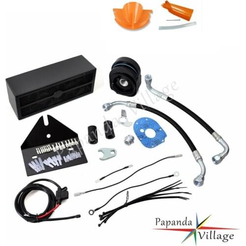 Papanda Black Motorcycle Reefer Oil Cooler Fan Motorbike Cooling System for Harley Dyna 1993-2017