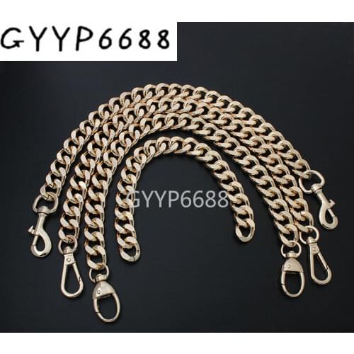 1-5pcs 60-100-110-120cm gold color 4.5*17*20mm 17mm width aluminum chains for handbags chain purse hardware