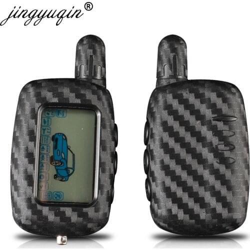 Jingyuqin 10X Silicone Carbon Cover Key Case for Starline A6 A9 A8 Two Way Car Alarm Remote Controller LCD Transmitter Keychain