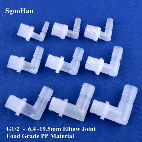 5~200pcs G1/2 To 6.4~19.5mm Food Grade Plastic Pagoda Elbow Connector Micro Irrigation Water Hose Joint Aquarium Tank Fittings