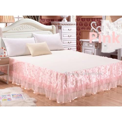 180*200cm korea style fancy princess lace mattress cover rustic lace bed skirt cute princess bed sheet