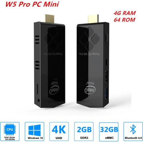 NEW W5 Pro Windows 10 MINI PC Intel Z8350 2GB/4GB RAM 32GB/64GB ROM Media Player 2.4G/5G Dual WIFI BT4.2 Compute Smart TV Box