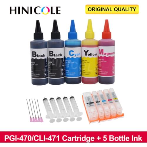 For Canon TS5040 TS6040 TS 5040 TS 6040 Refillable ink cartridge PIxma printer 5 Color ink cartridge With Permanent Chip PGI470