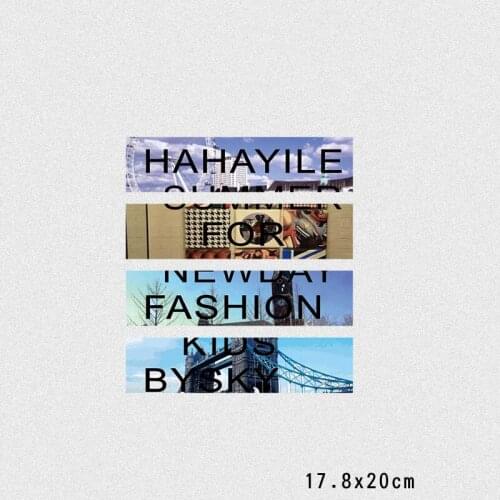 Fasion Men Patches Hot Heat Transfer Cloth Printing Sticker DIY Iron On Clothing Bag Shoes Customization Logo