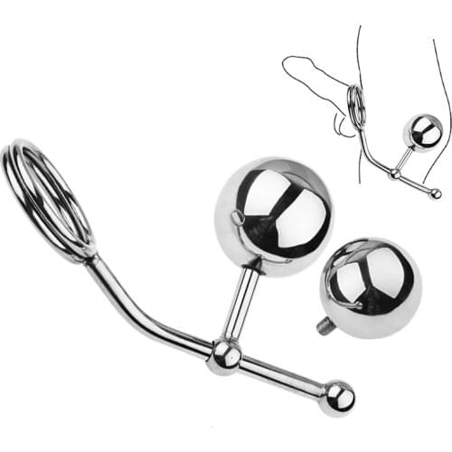 Masculin Delay Ejaculation Bondage Adjustable Anal Beads Metal Anal Hook Butt Plug Bead Anal Massage Sex Toy For Men Masturbador