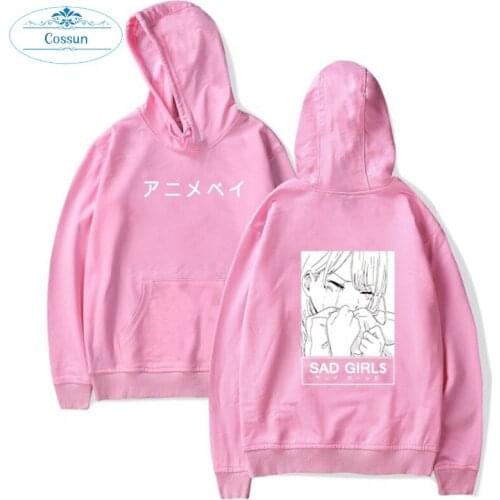 COSSUN 2020 Harajuku Tide Brand Mens Fleece Sweater Youth Casual Hooded Jacket Sad Girl European and American Hoodie