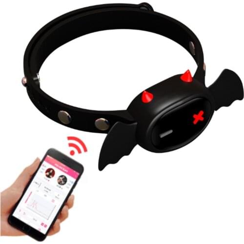 New APP Remote Control Neck Collar Fetish Slave Restraint QIUI Little Devil Electric Shock Collar Adult Game Sex Toy For Couples
