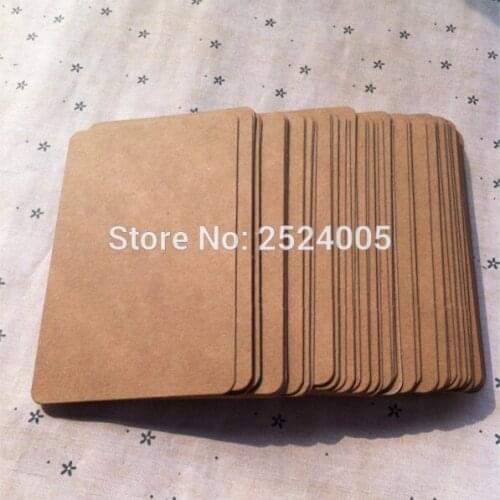 Free shipping kraft paper blank card/12x7.4cm round corner Blank word cards/DIY bookmarks/Host card/Message card