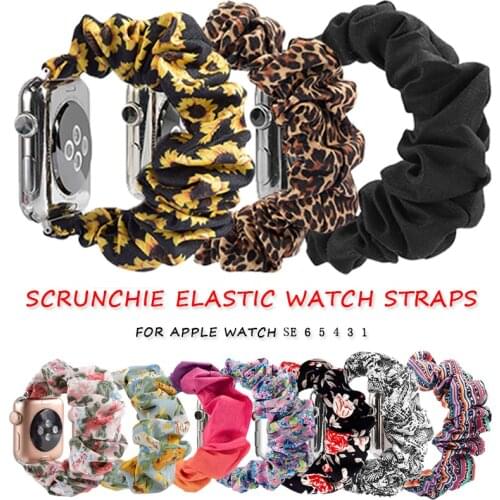 Scrunchie Elastic Watch Straps Watchband for Apple Watch Band Series 6 5 4 3 38mm 40mm 42mm 44mm for iwatch Strap Bracelet 6 5 4