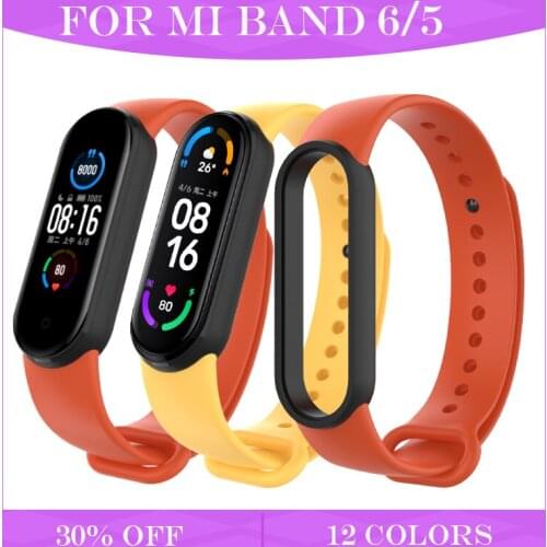 Strap For Mi Band 6 Smartband Daul Color Silicone Wrist Straps For Xiaomi Mi Band 6 5 Replacement Accessories Mi Band 5 Bands