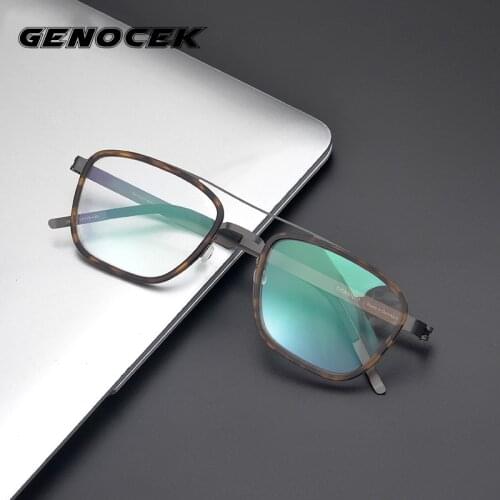 Luxury Men Titanium Alloy Glasses Frame Square Women Myopia Prescription Optical Eyeglasses Frame Berlin Denmark Eyewear