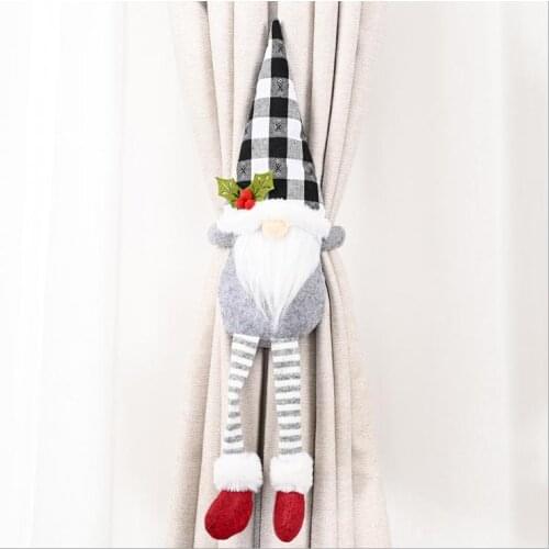 Christmas Curtain Tieback Clip Window Decorations Cute Cartoon Sanata Claus Curtain Tieback Hook for Home Holiday Decorative