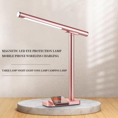 Wireless Charging Led Desk Lamp Student Dormitory Desk Bedroom USB Eye Protection Desk Light Multi-detachable Reading Lamp