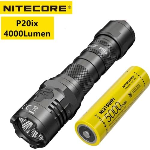 NITECORE P20iX Tactical Flashlight USB-C Rechargeable Super Bright 4000 lumens With 5000mAh NL2150HPi Battery Self-defense Light