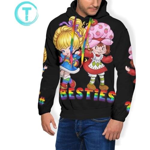 Rainbow Brite Hoodie Besties Hoodies Nice White Pullover Hoodie Oversize Polyester Mens Long Winter Hoodies