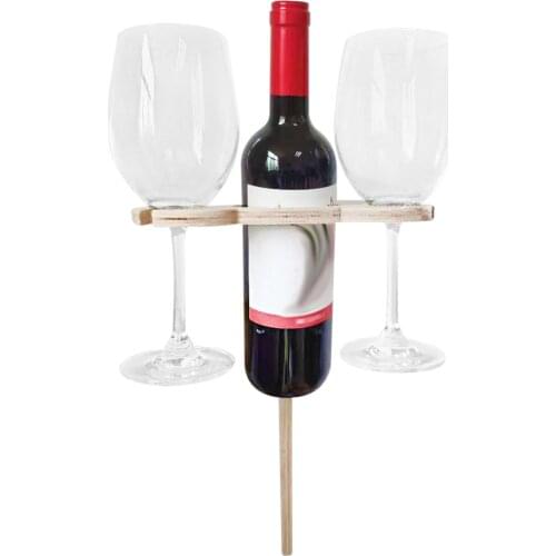 Outdoor Wine Rack Portable Beach Table Detachable Collapsible Wooden Wine Table For Outdoor Picnic Party Camping Wine Holders
