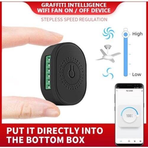 Tuya Wifi Mini Smart Fan Speed Switch Ceiling Fan Controller Timing function Smart Life APP Remote Control For Alexa Google Home