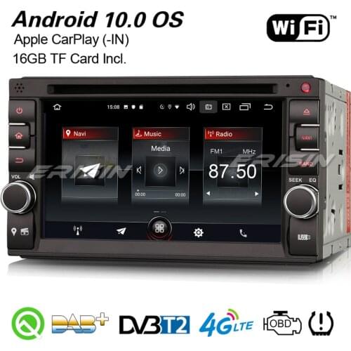 Erisin 2736 Android 10.0 GPS Universal Car Stereo DAB+ Carplay OBD2 Bluetooth TPMS CD SD DVB-T Navi WiFi 4G 2Din For Nissan 3-UI
