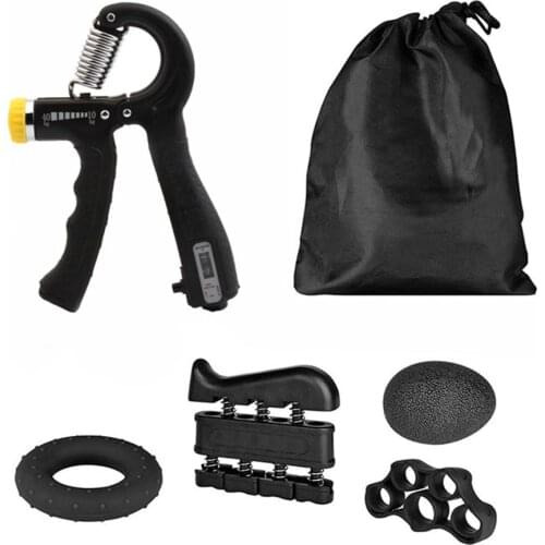 Hand Grip Strengthener Rehealthy Training Workout Kit Adjustable Resistance Finger Exerciser Muscle Hand Gripper Stretcher Ring