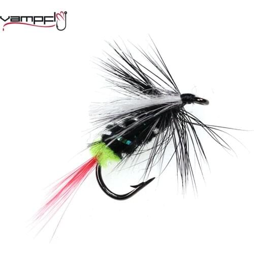 Vampfly 6PCS Red Tail May Fly Dry Fly Woolly Worm Caddis Nymph Fly For Trout Fishing Insect Bait Artificial Fishing Lure 6