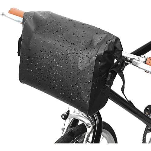 PVC Waterproof Bicycle Handlebar Bag Roll-top Cycling Handlebar Bag Pannier for Mountain Bikes Electric Bike Scooter Bag
