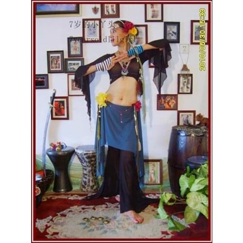 7Years Old Lil Girl Gothic Tribal Belly Dance Over Skirt BK02