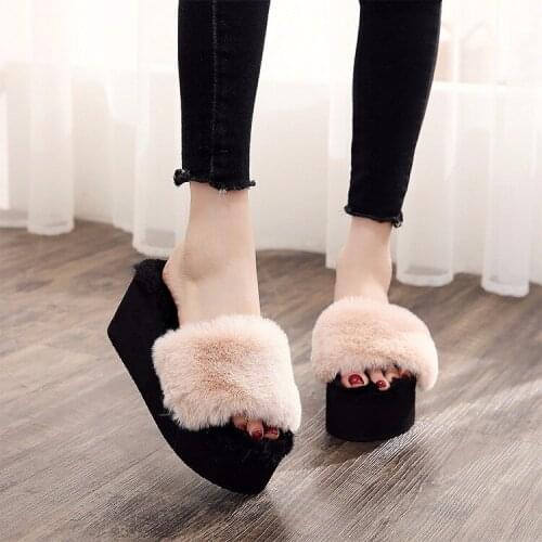 2021 New Fashion Autumn Winter Womens Slippers Platform Casual Plush Comfortable Womens Shoes Zapatillas Mujer Slipper Women