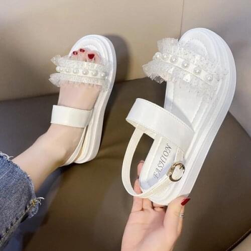 2021 clogs and heels fashion womens clear sandal with full buckle for womens beige medium thick luxury outside ladies' sandal