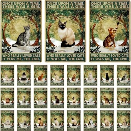 [ Kelly66 ] Pet Once Upon A Time Who Really Loved Cats IT Was Me Metal Sign Home Decor Bar Wall Art Painting 20*30 CM Size Dy163
