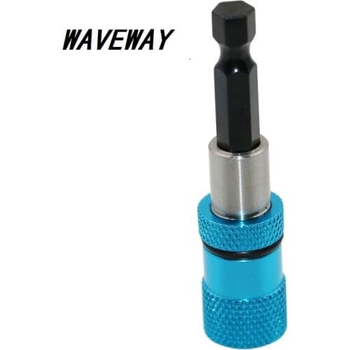 1/4 Blue Hex Shank Electric Drill Magnetic Screwdriver Bit Holder 60mm Stainless Steel magnetism limit adjustable extension bar