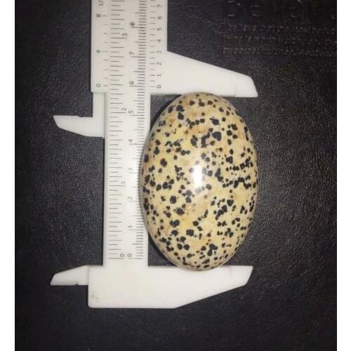 1pcs 60-65mm Natural Dalmation Jasper Crystal Oval Palm Crystal for gifts