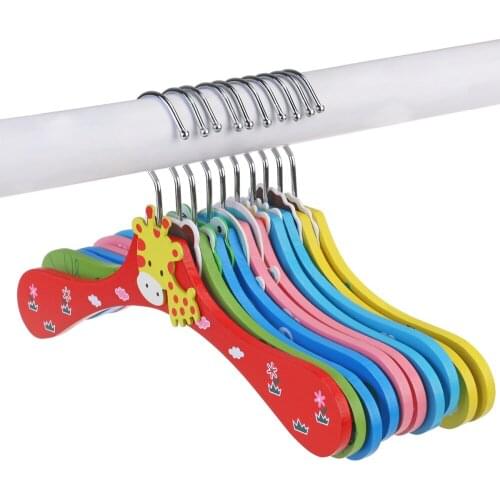 10pcs Baby Kids Cartoon Wooden Coat Clothes Pants Hook Hanger Rack Stands Wall Mounted Hat Hanger Towel Rack Organizer Supplies