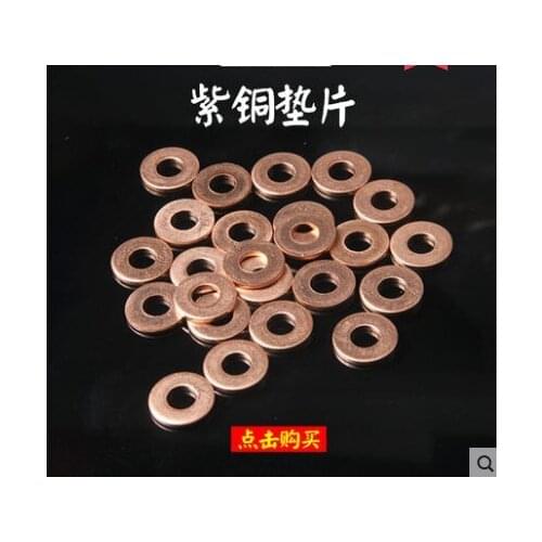 10pcs 5mm x 9mm x 1mm Copper Crush Washers Seal Flat Ring Fastener Replacement