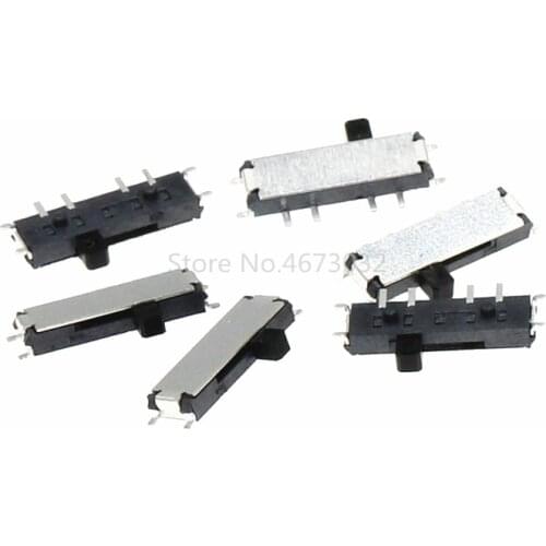 100pcs MSK-13C01 Miniature Slide Switch 8 Pin 1P3T SP3T ON-ON-ON Right Angle SMT / SMD PCB 1.50mm Height