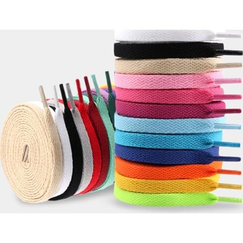 120cm/47'' Flat Lace Polyester Cotton Casual Shoelaces Hot Sales 9 mm Width Shoe Lace Laces for Sport Shoes