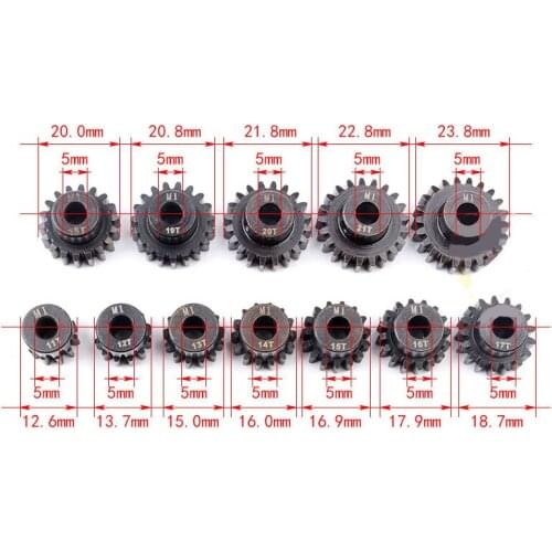 5mm M1 Motor Gear 11T-22T Motor Axle Gear High Precision Metal Pinion 1:8 RC Car Model DHK8384 Monster Short Course Truck