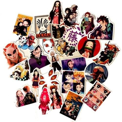70 Pcs/pack Kawaii Anime Demon Slayer Kimetsu No Yaiba Graffiti Sticker for Luggage Laptop Phone Cup Car Decal Sticker Toys