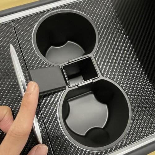Car Drink Water Bottle Can Cup Center Console Cup Holder Insert For Tesla Model 3 Y 2021 Car Accessories